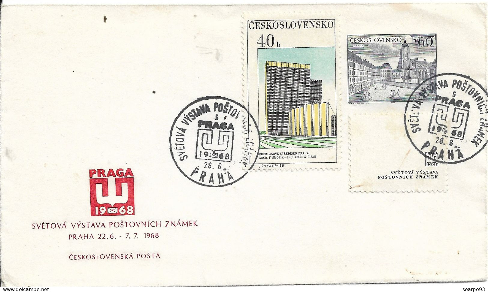 CZECHOSLOVAKIA. POSTMARK. PRAHA. 1968 - Brieven En Documenten