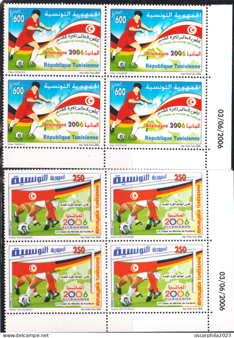 2006-Tunisie / Y&T 1575-1576 - La Coupe Du Monde De Football, Allemagne 2006 - Série Complète - 2bloc 4 CD  8v-MNH****** - 2006 – Duitsland