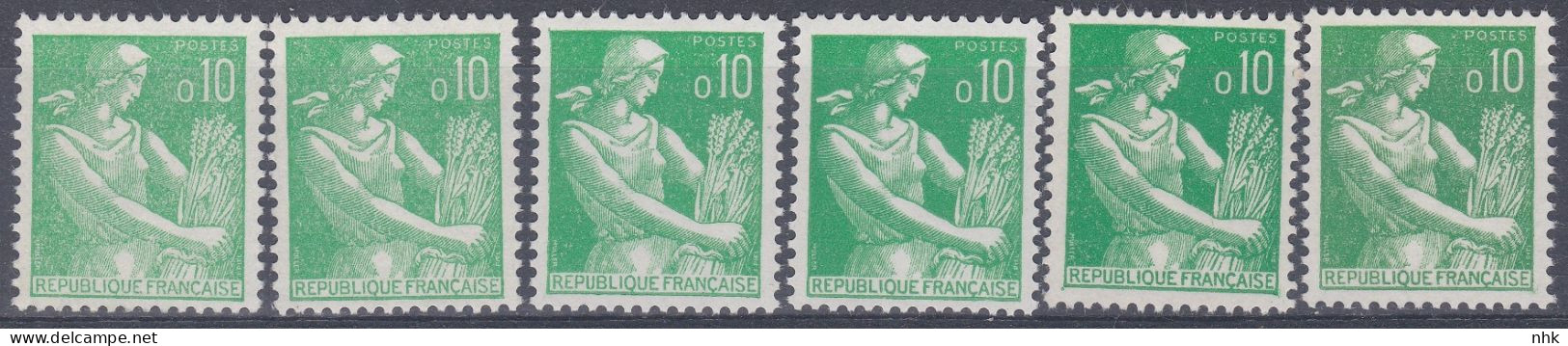 18159 Variété : N° 1231 Type Moissonneuse 6 Nuances  ** - Unused Stamps