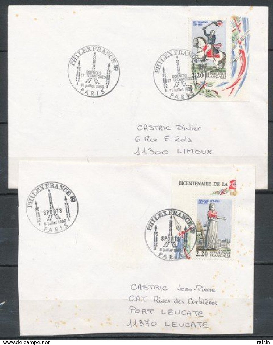 France 1989 Philexfrance 2 Lettres Ayant Circulé - Autres & Non Classés