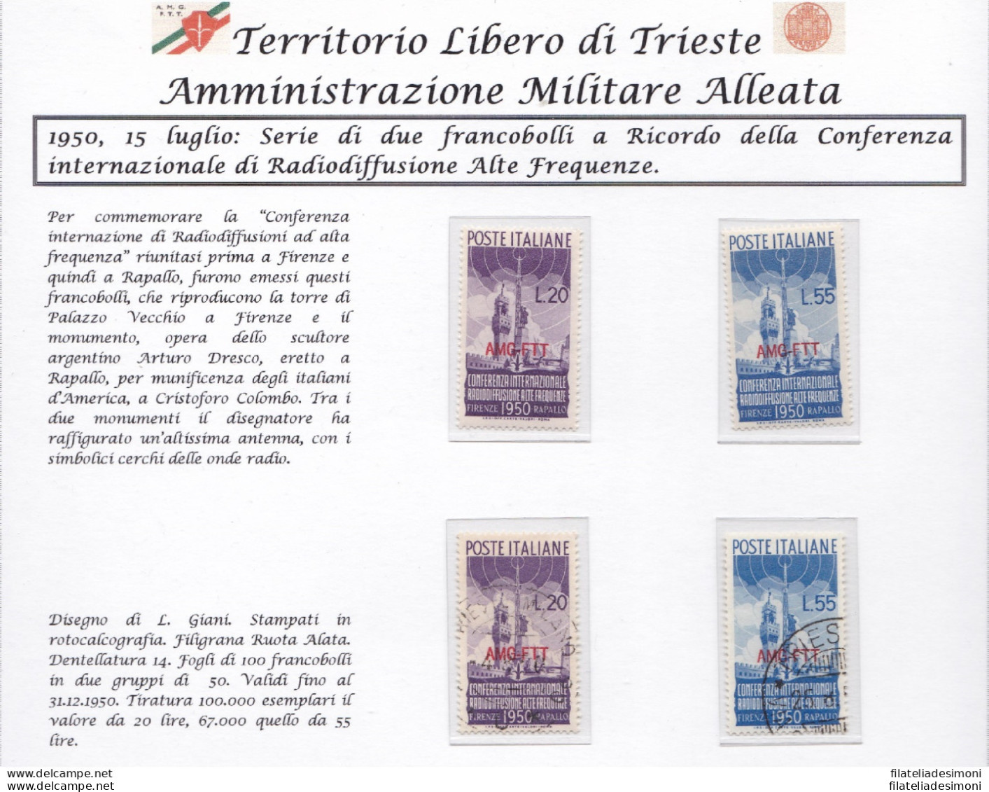 1950 TRIESTE A - N° 76/77 Serie Di Due Valori NUOVA (MNH/**)+USATA - Otros & Sin Clasificación