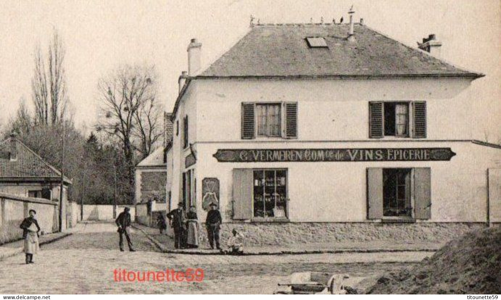 95- EZANVILLE- CARREFOUR De La MAIRIE- "C.VERMEIREN Commerce De VINS-EPICERIE"-Ecrite- Correspondance Militaire - Ezanville