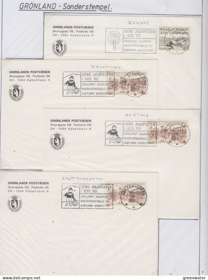 Greenland 1982/1983 4 Cards "Sonderstempel" (GD153) - Fauna Artica