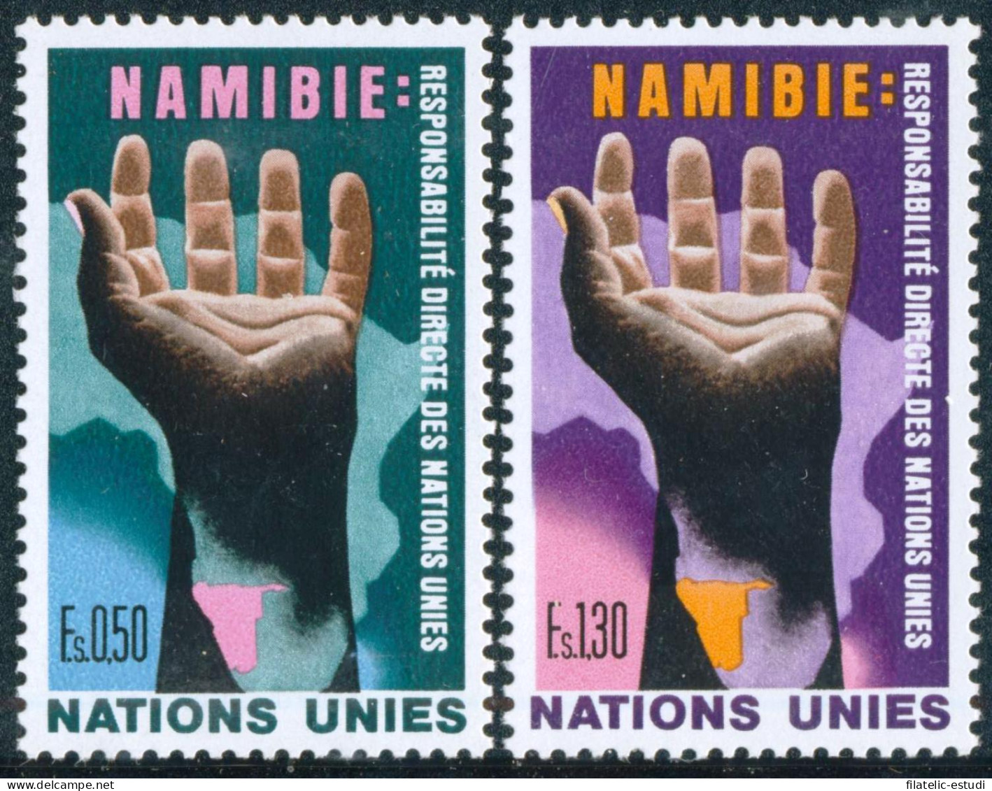 VAR1/S Naciones Unidas  Ginebra  Nº 52/53   1975  Namibia Responsabilidad De L - Otros & Sin Clasificación