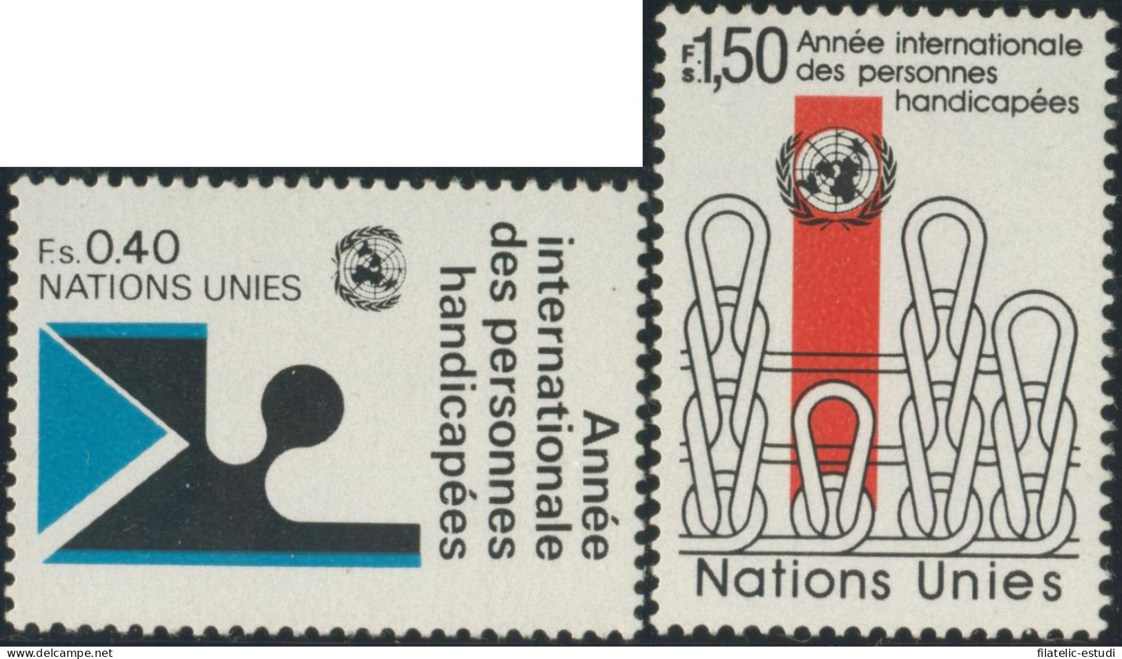 VAR3/S Naciones Unidas  Ginebra  Nº 97/98   1981  Año Inter. De Los Discapacit - Other & Unclassified