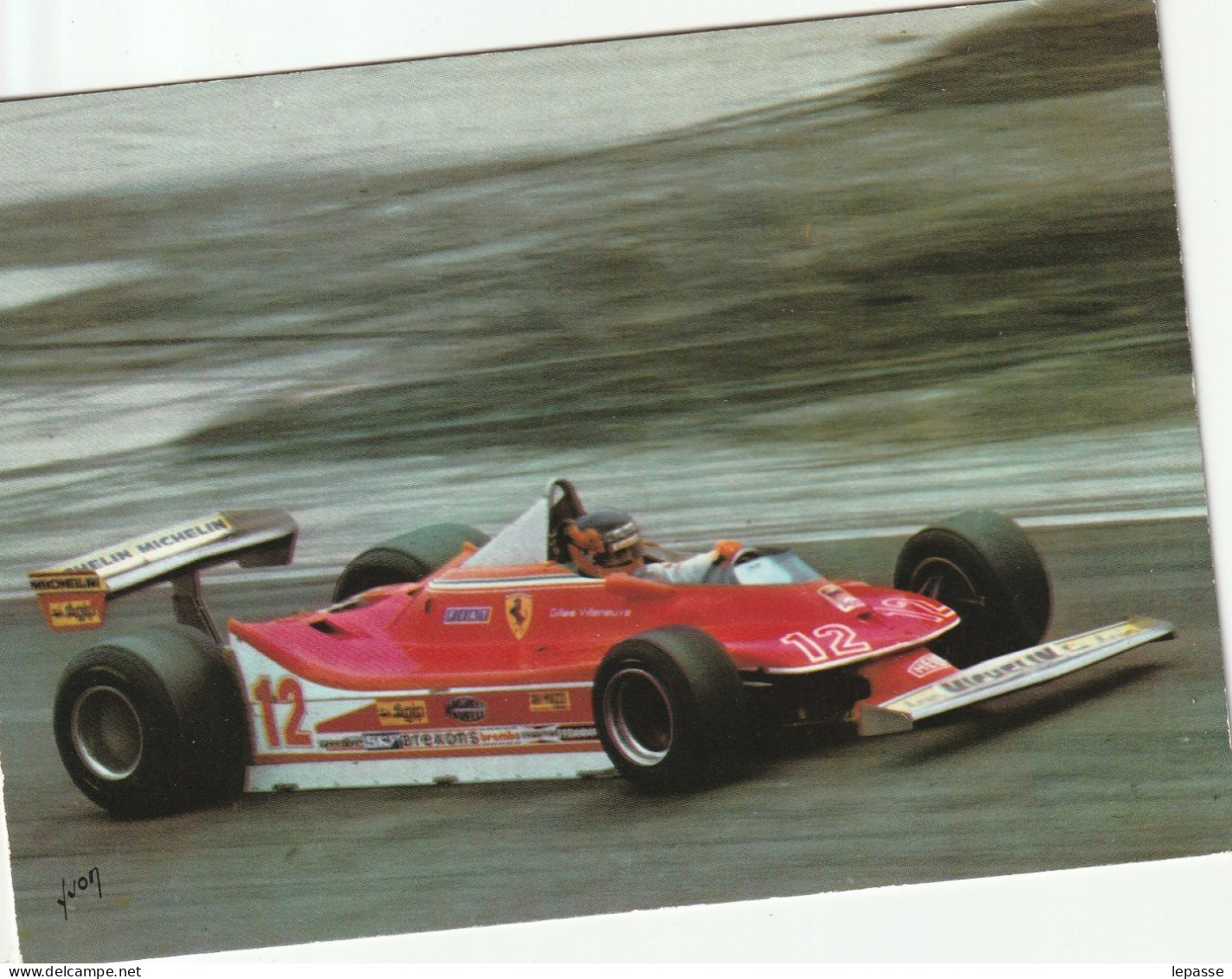 CPA GRAND PRIX DE DIJON FRANCE 1979 GILLES VILLENEUVE SUR VOITURE FERRARI N05 - Le Mans