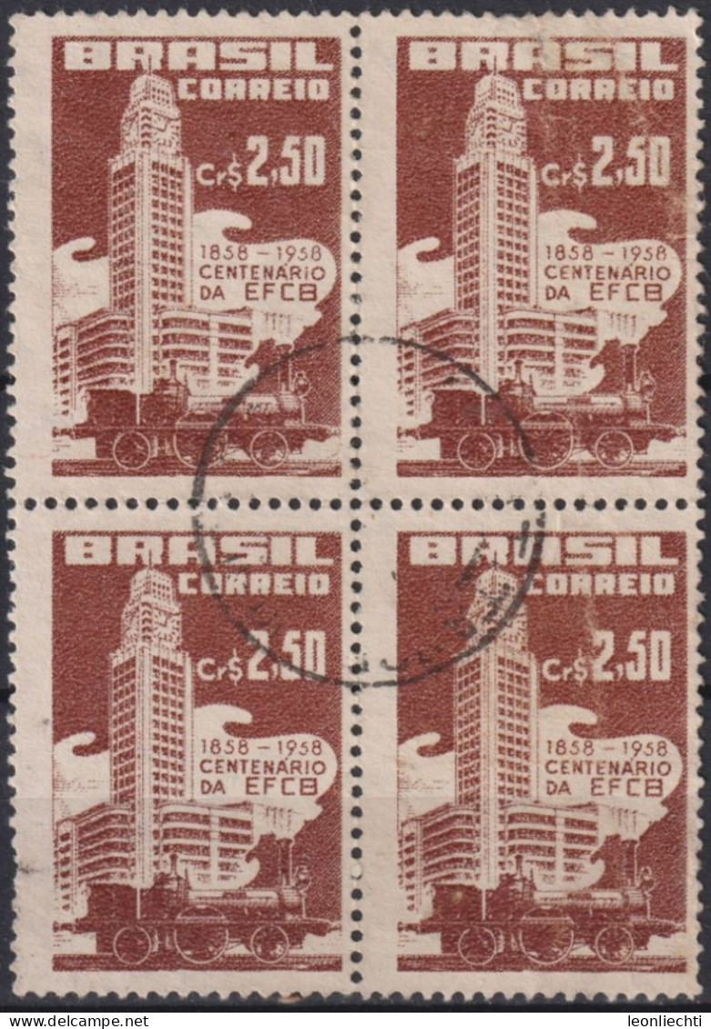 1958 Brasilien ° Mi:BR 926, Sn:BR 861, Yt:BR 643, Centenary Of The Brazil's Railway (EFCB) - Used Stamps