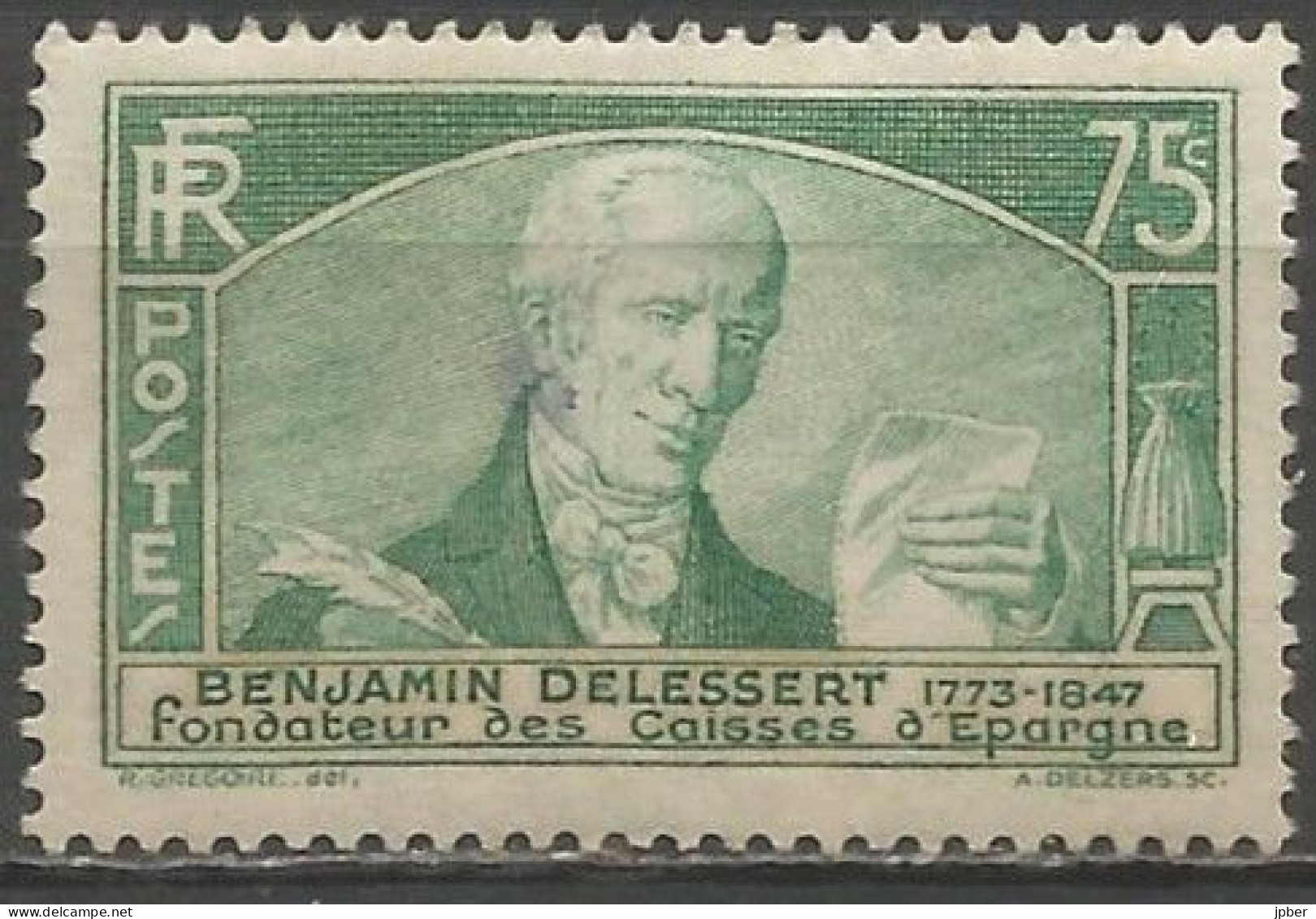 France - N°303 * - Benjamin Delessert Fondateur Des Caisses D'Epargne - Ungebraucht