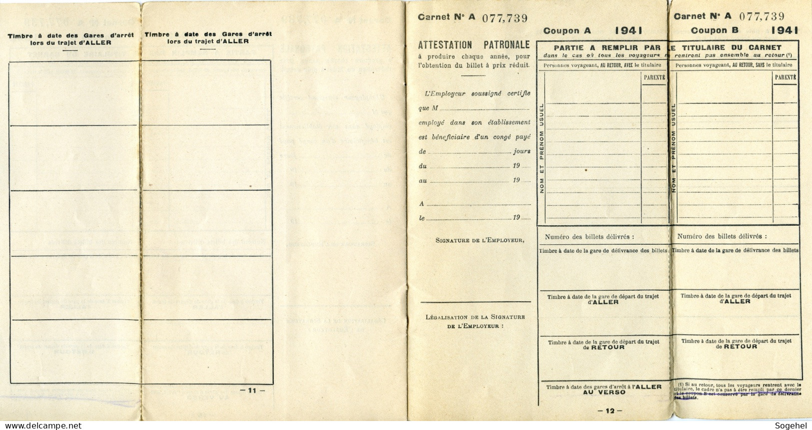 Carnet pour la délivrance de billets populaires de congé annuel - DENAIN