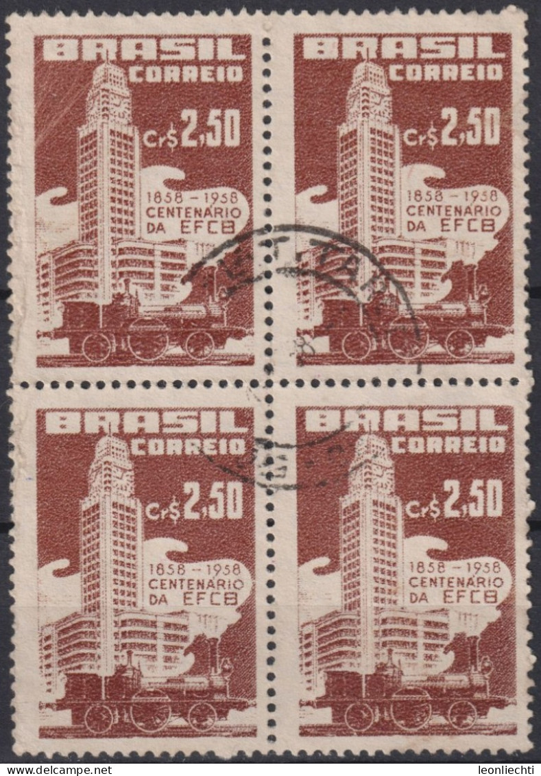 1958 Brasilien ° Mi:BR 926, Sn:BR 861, Yt:BR 643, Centenary Of The Brazil's Railway (EFCB) - Used Stamps