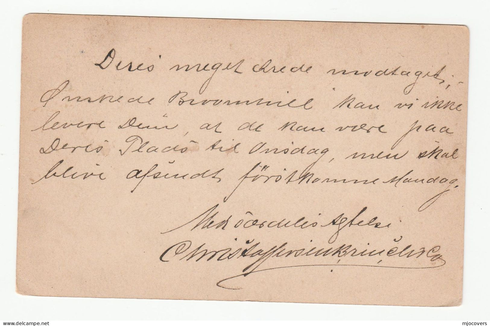 1897 COAL Importer Esbjerg DENMARK Postal STATIONERY CARD To SNEDSTED Cover Energy Minerals - Sonstige & Ohne Zuordnung