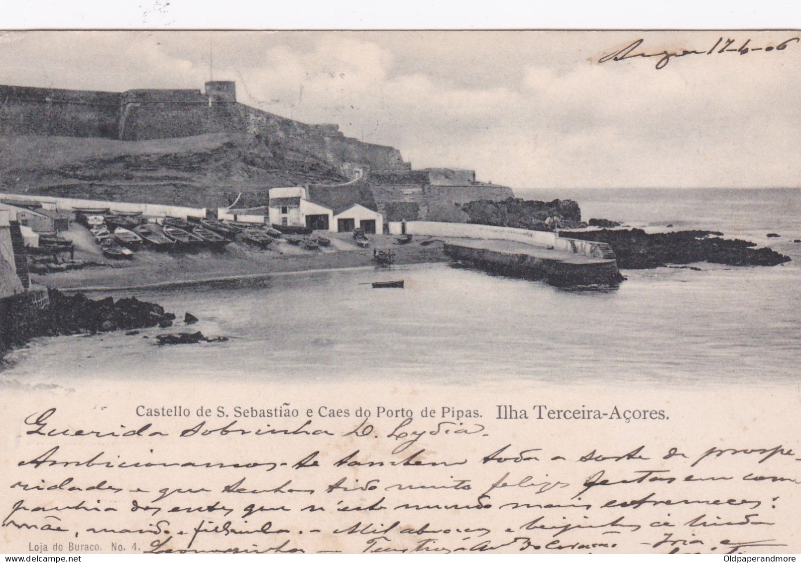 POSTCARD PORTUGAL - AÇORES - AZORES - ILHA TERCEIRA - CASTELO DE S. SEBASTIÃO E CAIS DO PORTO DE PIPAS - Açores