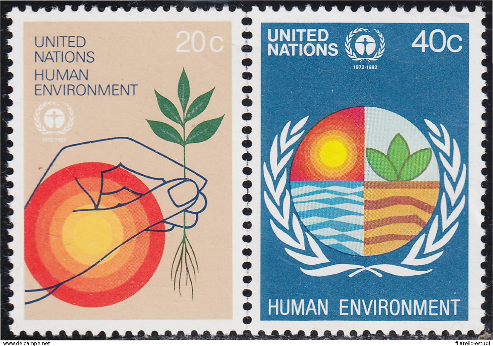 Naciones Unidas New York 362/63 1982 Desarrollo Humano  MNH - Autres & Non Classés
