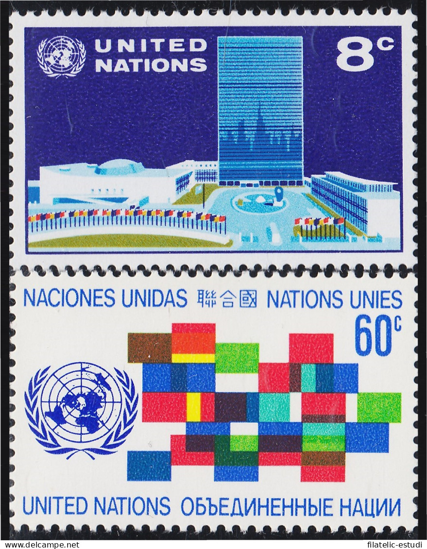 Naciones Unidas New York 215/16 1971 Serie Sede De La ONU Banderas MNH - Other & Unclassified