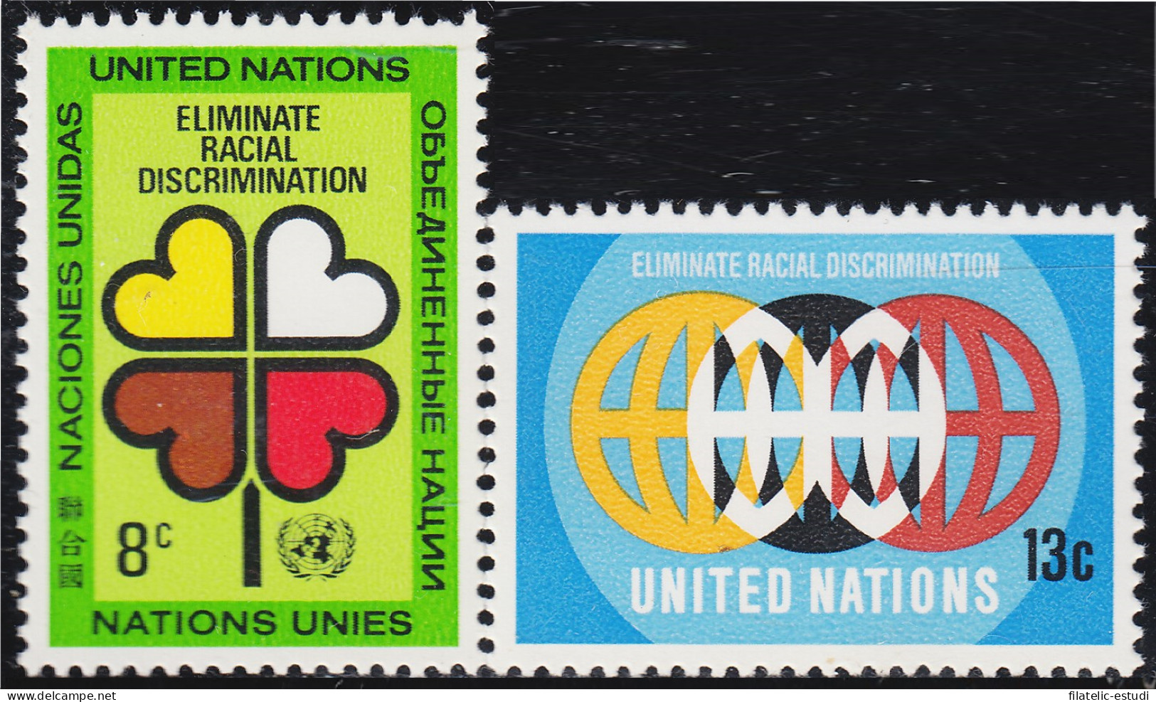 Naciones Unidas New York 213/14 1971 Año Internacional Contra La Discriminació - Other & Unclassified