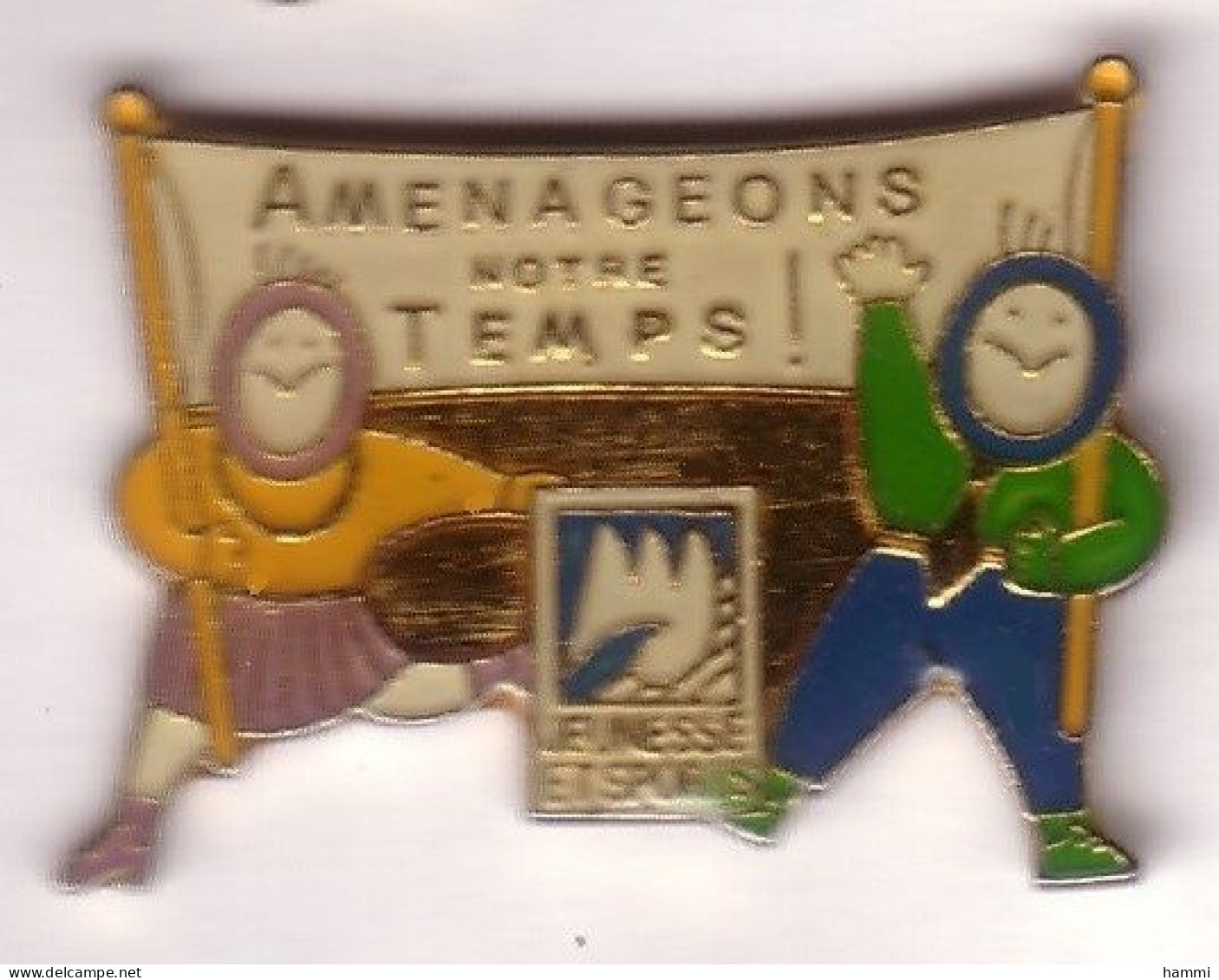 HH262 Pin's Aménageons Notre Temps Jeunesse Et Sport Loire Atlantique Montre (dans Tête) Achat Immédiat - Administración