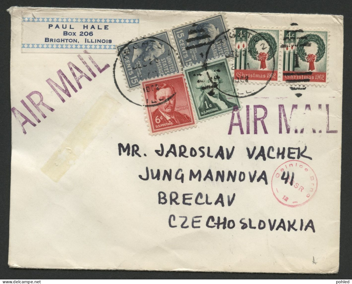 01254*USA To CZECHOSLOVAKIA*AIRMAIL COVER*1962 - Storia Postale