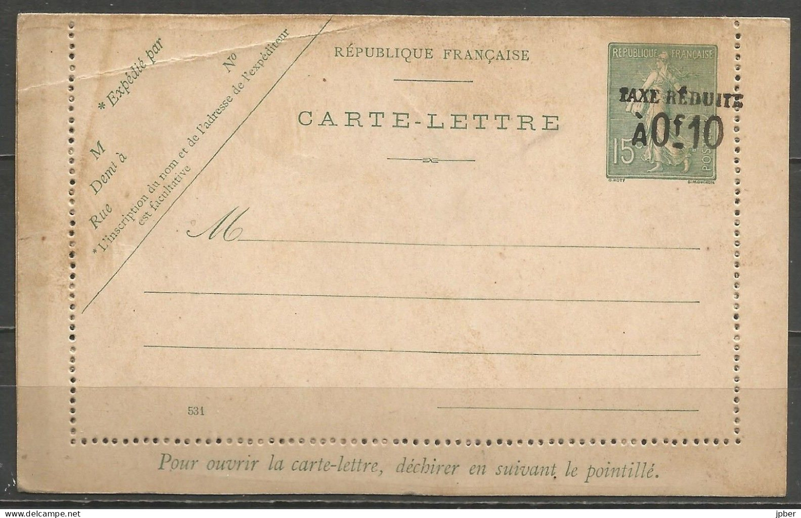 France - Carte Lettre N°130 CL2 N'ayant Pas Circulé - Cartoline-lettere