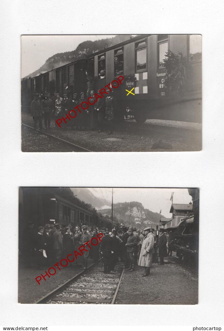 FELDKIRCH-LIECHTENSTEIN-Ankunft LAZARETTZUG-Spitalzug No. 3 aus der SCHWEIZ-Juli 1917- 23 x FOTOKARTEN-GUERRE 14-18-1 WK