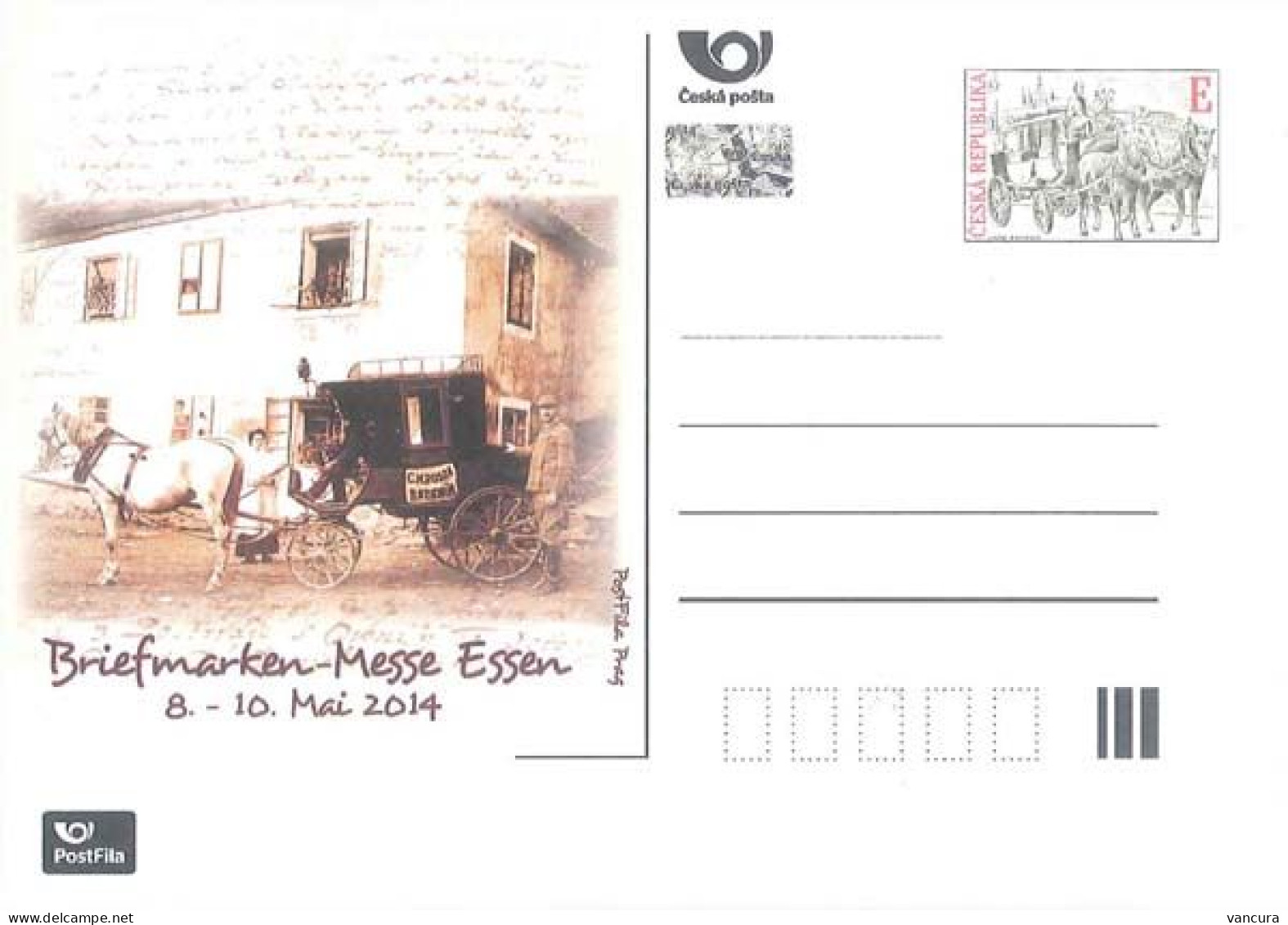 CDV A  200 Czech Republic Essen Stamp Fair 2014 Coach - Cartes Postales