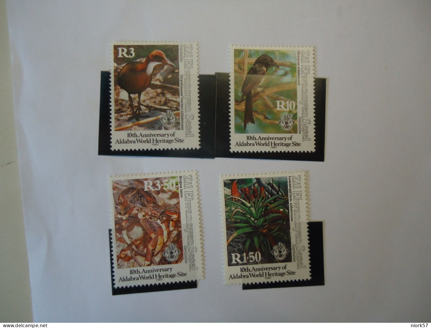 SEYCHELLES. Zil Elwannyen MNH  SET 4  STAMPS BIRDS  BIRD  1992  MARINE LIFE - Flamingo