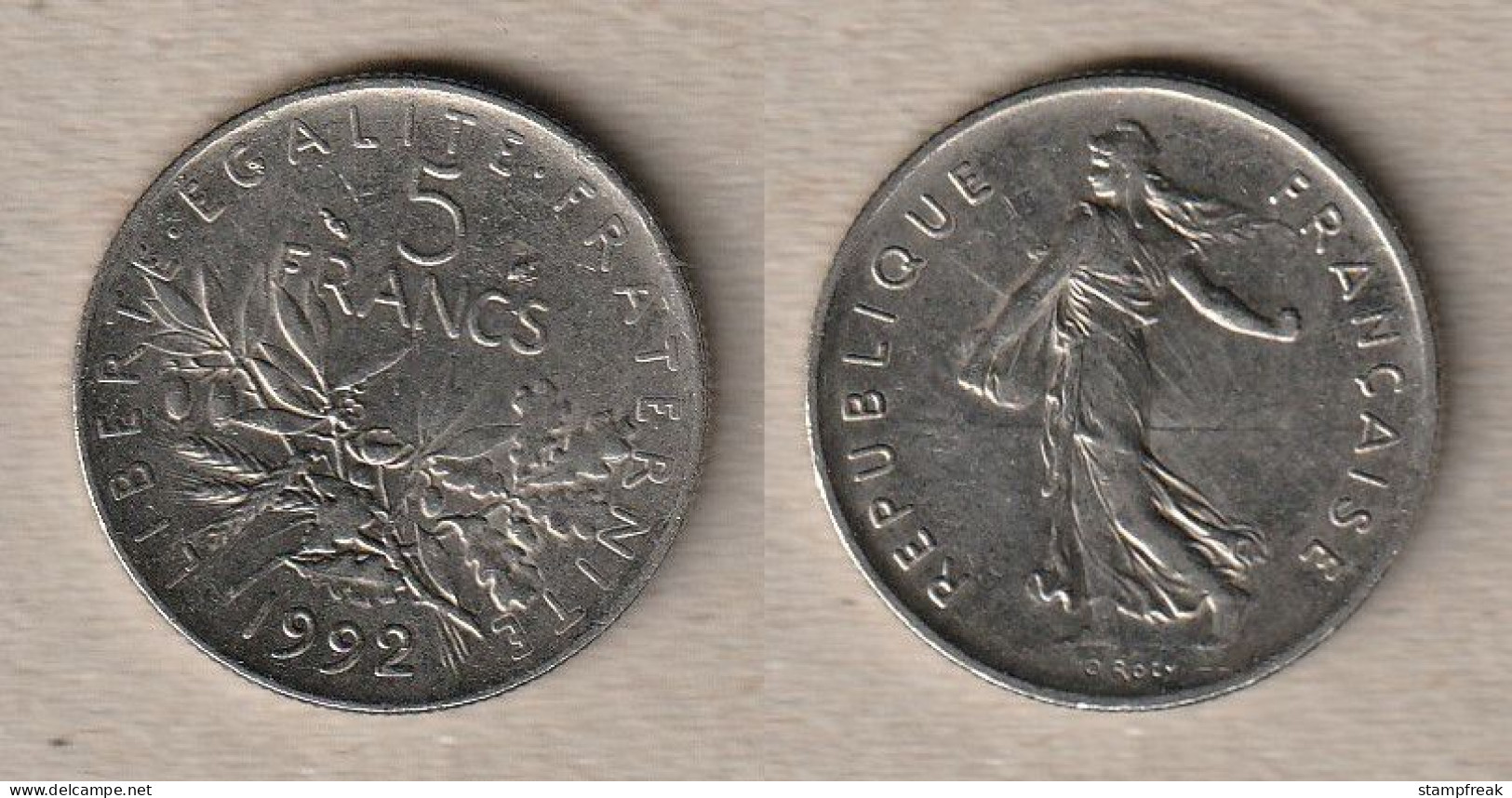 02428) Frankreich, 5 Francs 1992 - 5 Francs