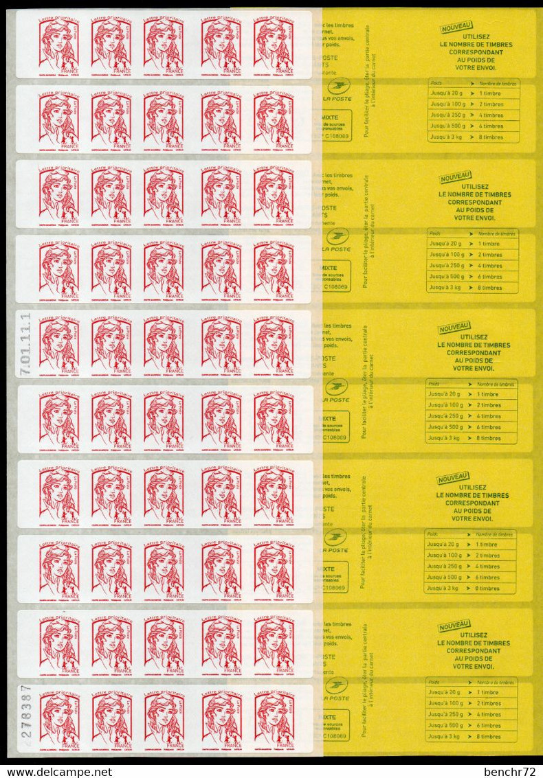 Bande SAGEM De 5 Carnets CIAPPA LP Soit 50 TP Avec Carré Pho - DATE Du 01.11.17 (JOUR FERIE) - Booklets