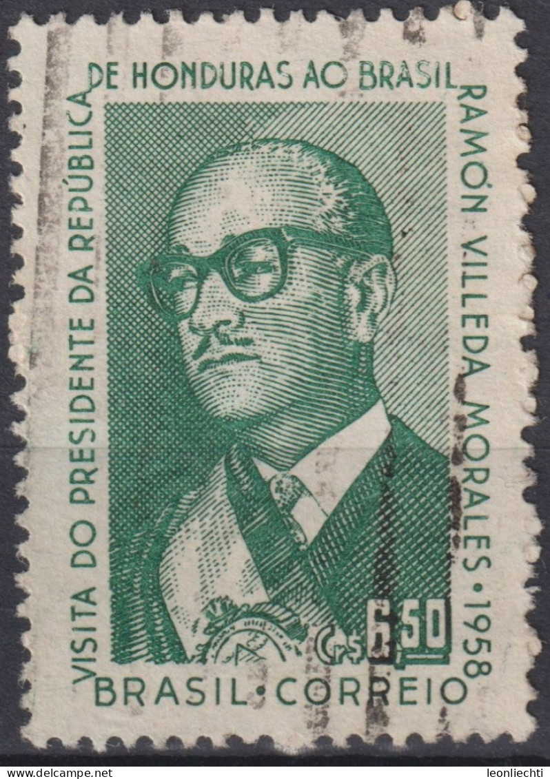 1958 Brasilien ° Mi:BR 934Y, Sn:BR 869a, Yt:BR 653a, Presidente Ramon Villeda Morales From Honduras Visit Brazil - Gebraucht