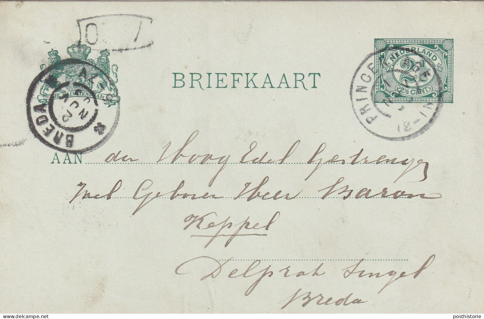 Briefkaart 1 Nov 1903 Princenhage (postkantoor Gorootrond) Naar Breda (grootrond) - Poststempels/ Marcofilie