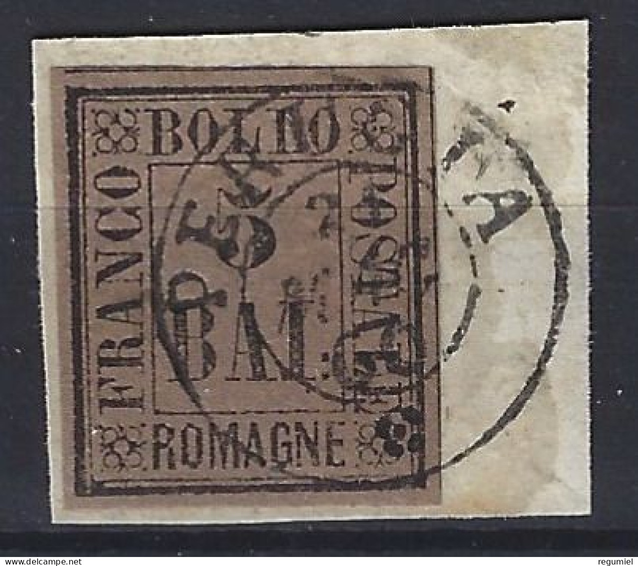 Italia Romagna U 6 (o) Usado. 1859. Sobre Fragmento - Romagne