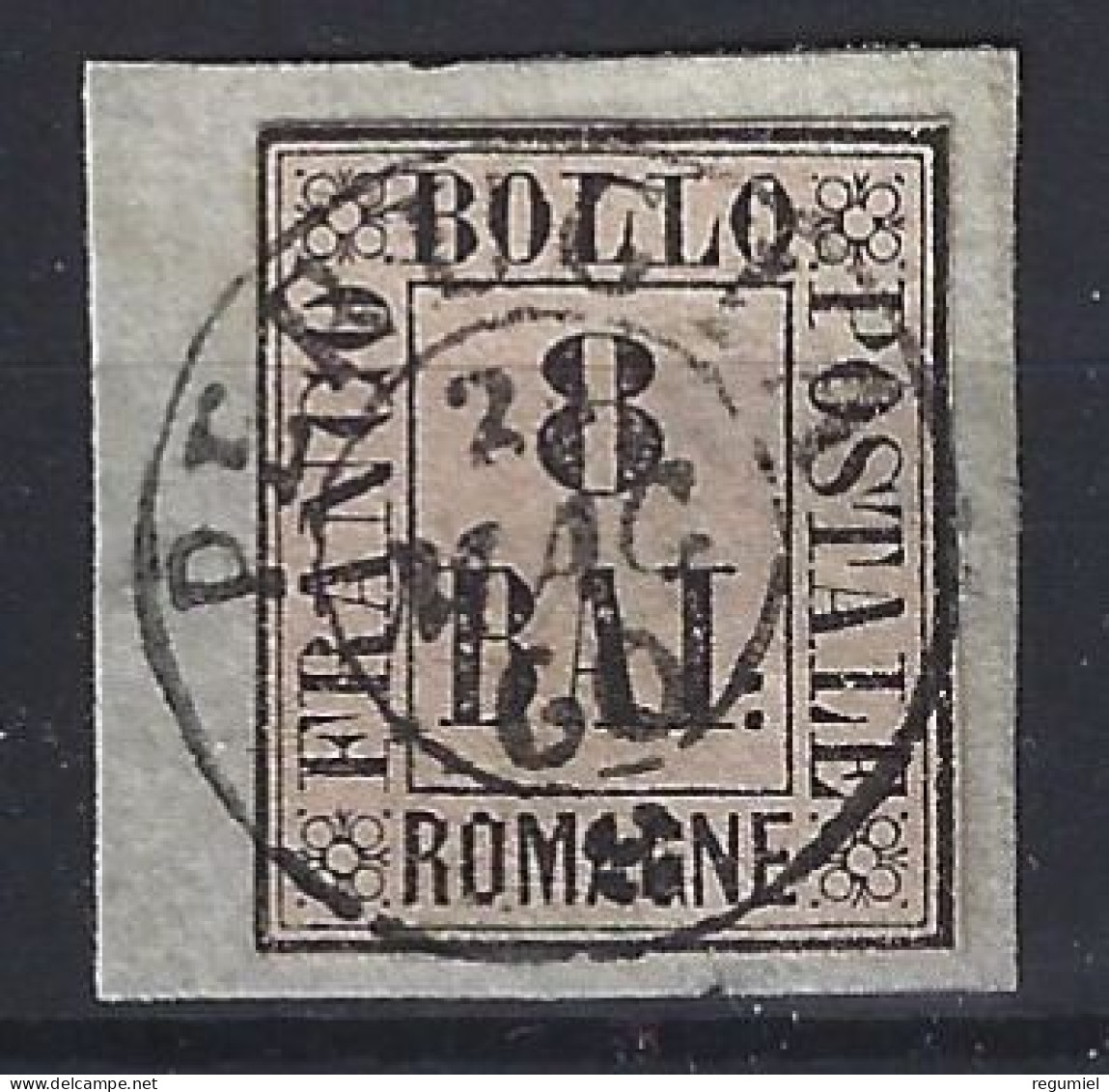 Italia Romagna U 8 (o) Usado. 1859. Sobre Fragmento - Romagna