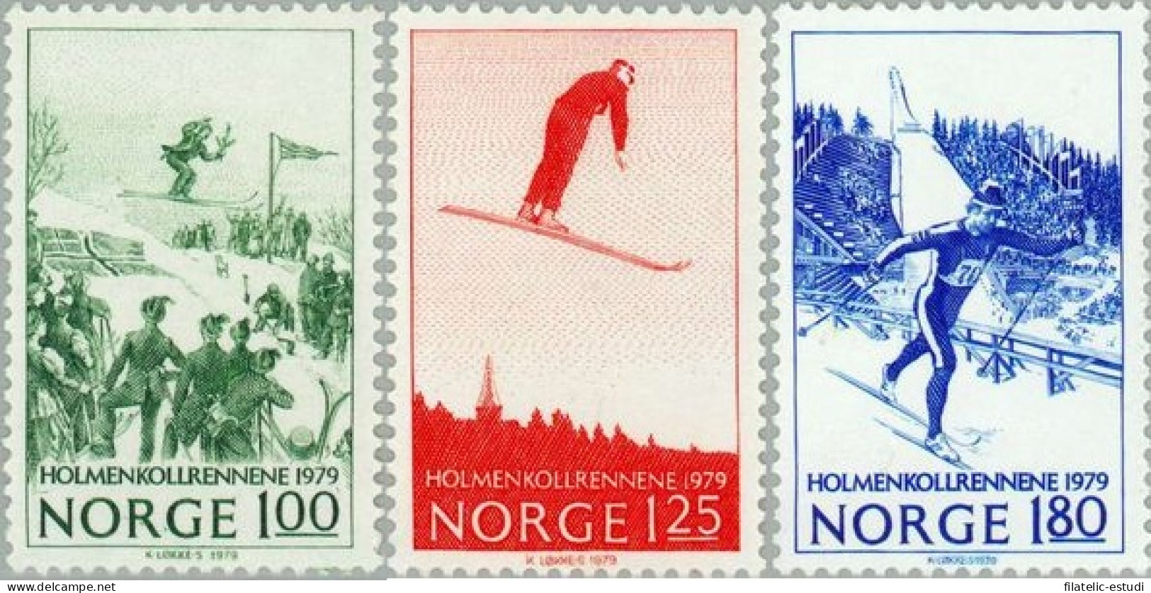 DEP7/S  Noruega Norway  Nº 746/48  1979 Cent. Del Concurso De Esquí En Huseby  - Otros & Sin Clasificación