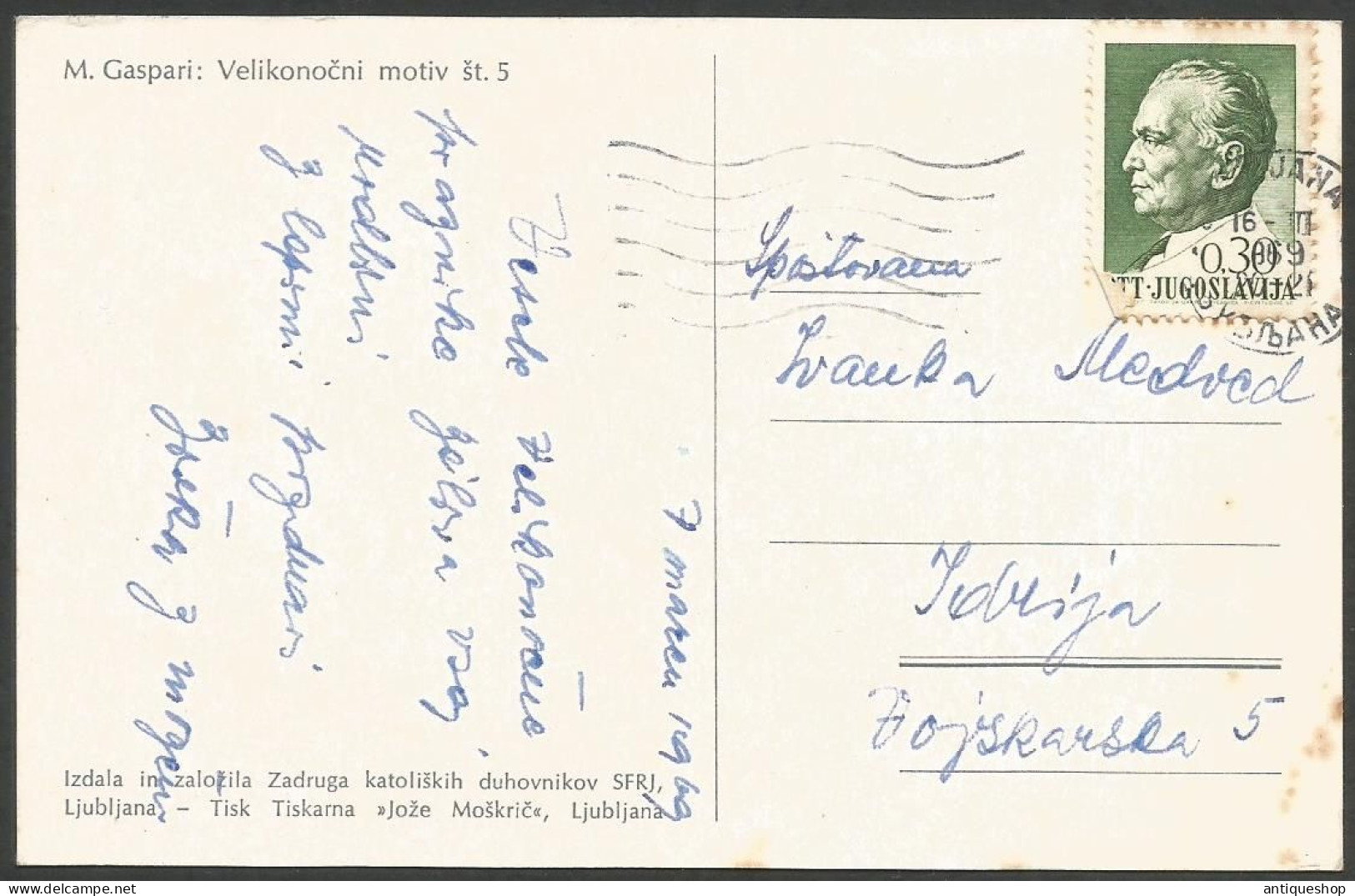 Slovenia-----Maksim Gaspari-----old Postcard - Slovénie