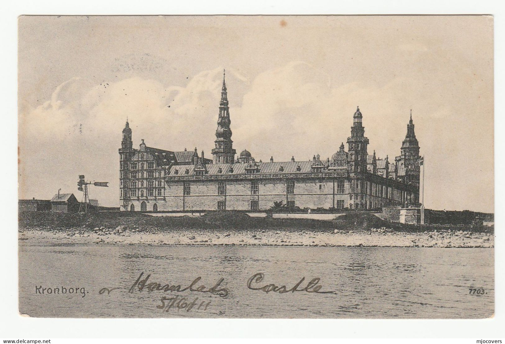 1911 Postcard CASTLE Helsinger DENMARK  To Gb Cover Stamps - Cartas & Documentos