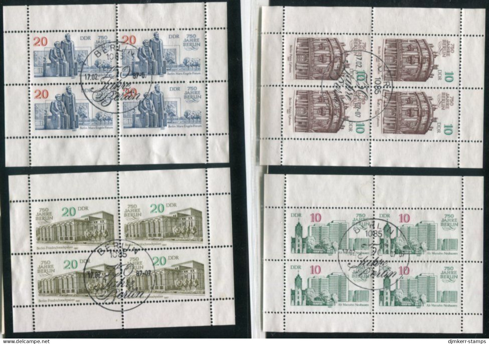 DDR 1987 750th Anniversary Of Berlin Sheetlets Used.  Michel 3075-58 Kb - Usados