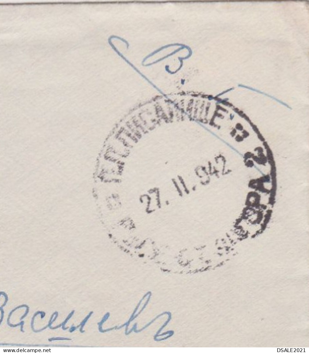 Bulgaria Bulgarien Bulgarian Ww2-1942 Military Mail Cover, Sent Via Railway TPO Zug Bahnpost (RUSE-STARA ZAGORA 2) /868 - War