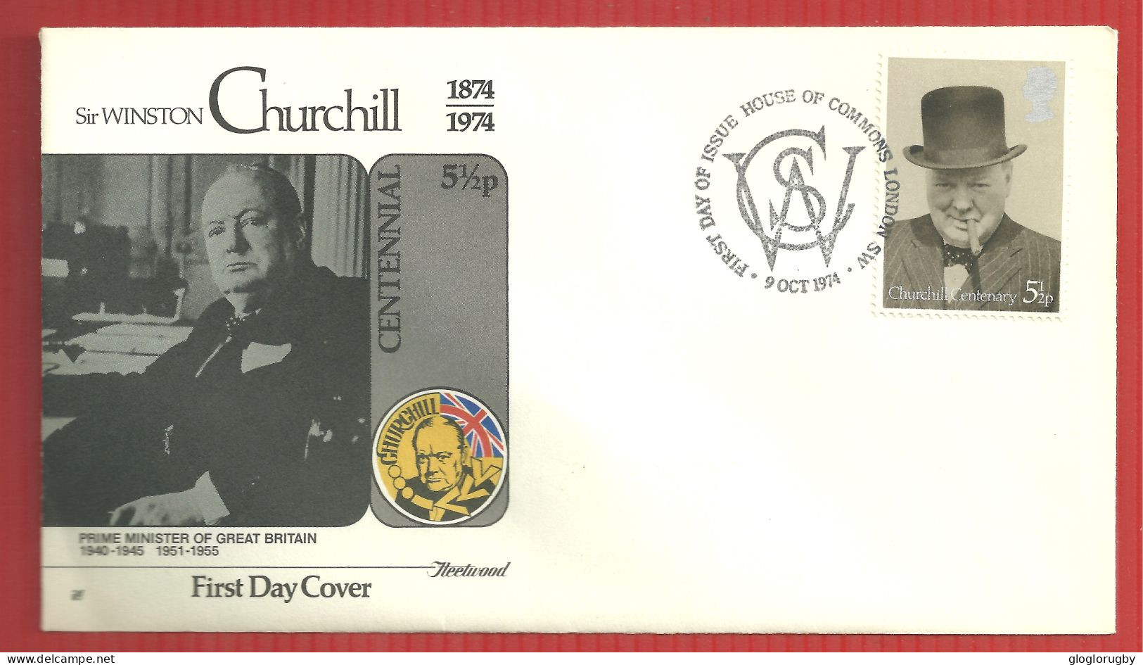 FDC SIR WINSTON CHURCHILL 9 10 1974 - Sir Winston Churchill