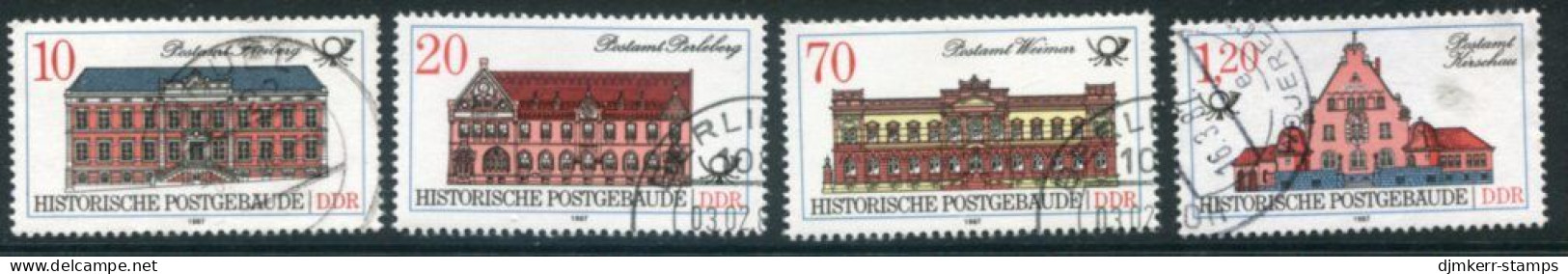 DDR 1987 Historic Postal Buildings Singles Used.  Michel 3067-70 - Usati