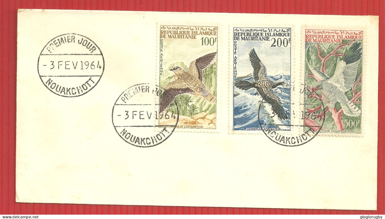 FDC OISEAUX MAURITANIE  3 2 1964 - Storchenvögel