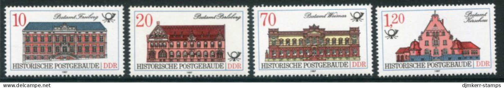 DDR 1987 Historic Postal Buildings Singles MNH / **.  Michel 3067-70 - Nuevos