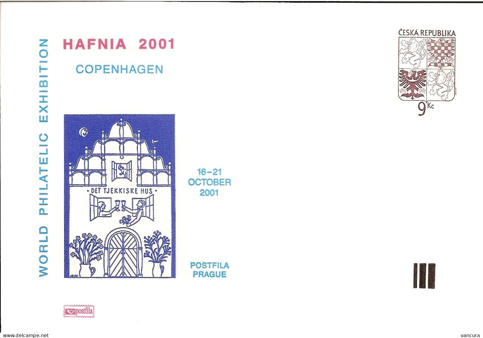 COB A 75 Czech Republic Hafnia Stamp Exhibition 2001 - Enveloppes