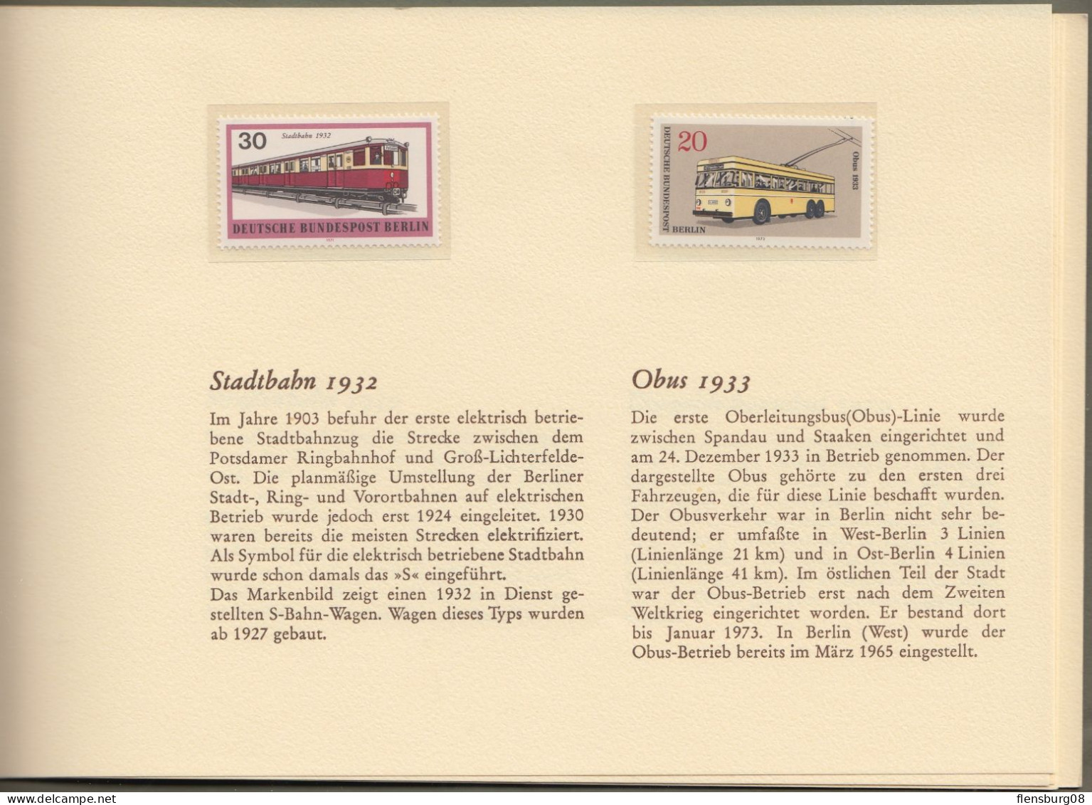 Berlin: minister booklet - Ministerbuch - Ministerheft: " Sonderpostwertzeichen  Berliner Verkehrsmittel 1973 "