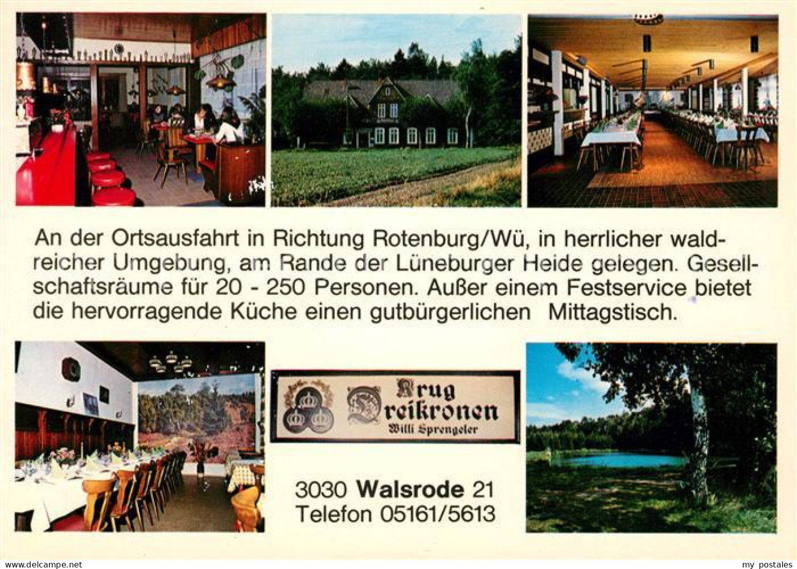 73047475 Walsrode Lueneburger Heide Krug Dreikronen Hotel Bar Speisesaal Weiher  - Walsrode