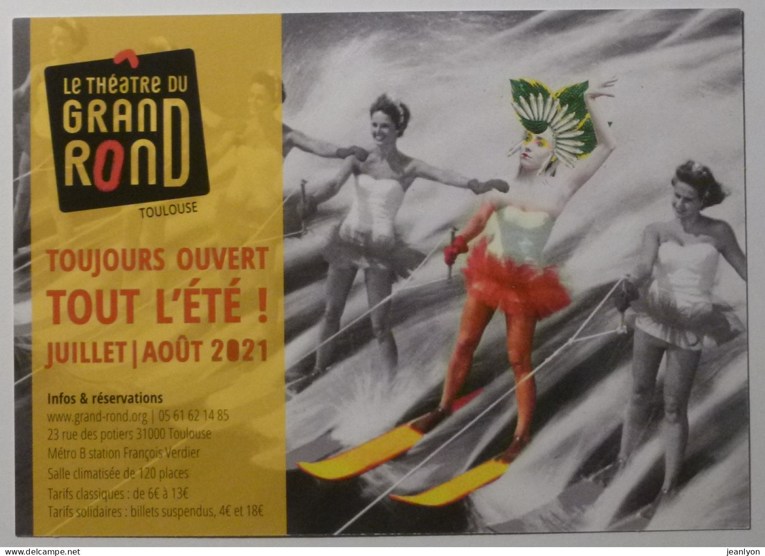 SKI NAUTIQUE - Femme - Carte Publicitaire Theatre Grand Rond Toulouse - Wasserski