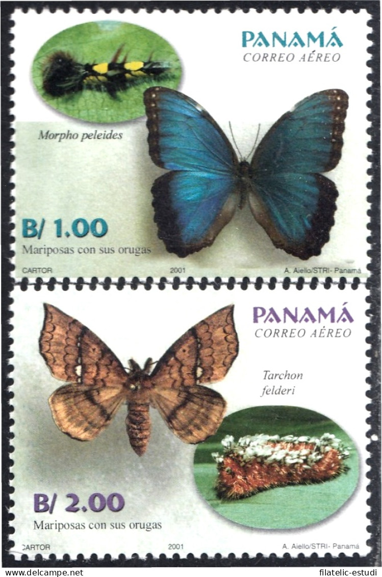 Panama A- 546/547 2001 Mariposas Con Sus Orugas MNH - Panama