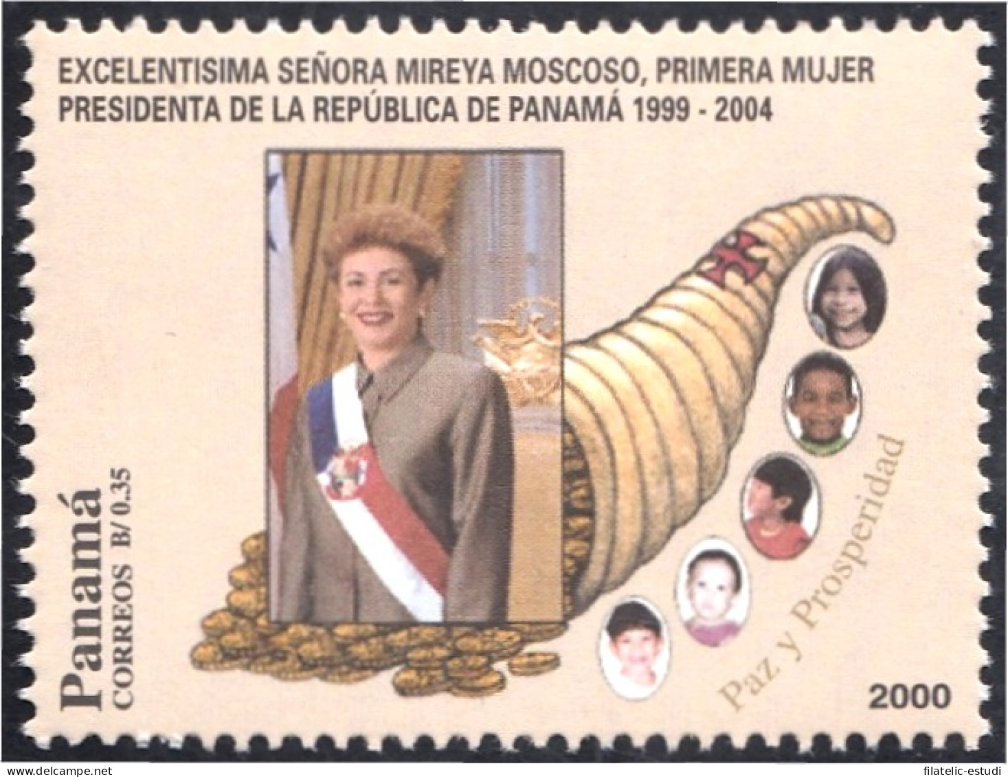 Panama 1195 2000 Sra. Mireia Moscoso 1ª Mujer Presidenta De La República De Pa - Panama