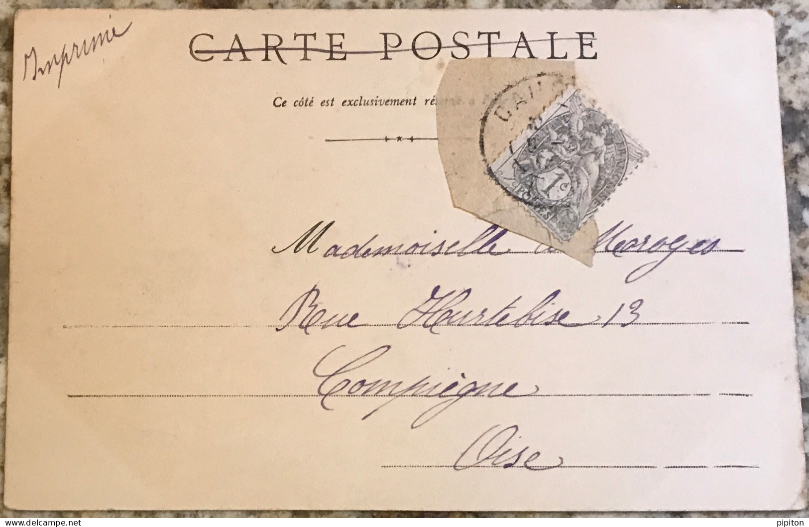 RARE Affranchissement Avec Un Timbre Ayant Servi Sur Carte Postale De Mars 1902 - Covers & Documents