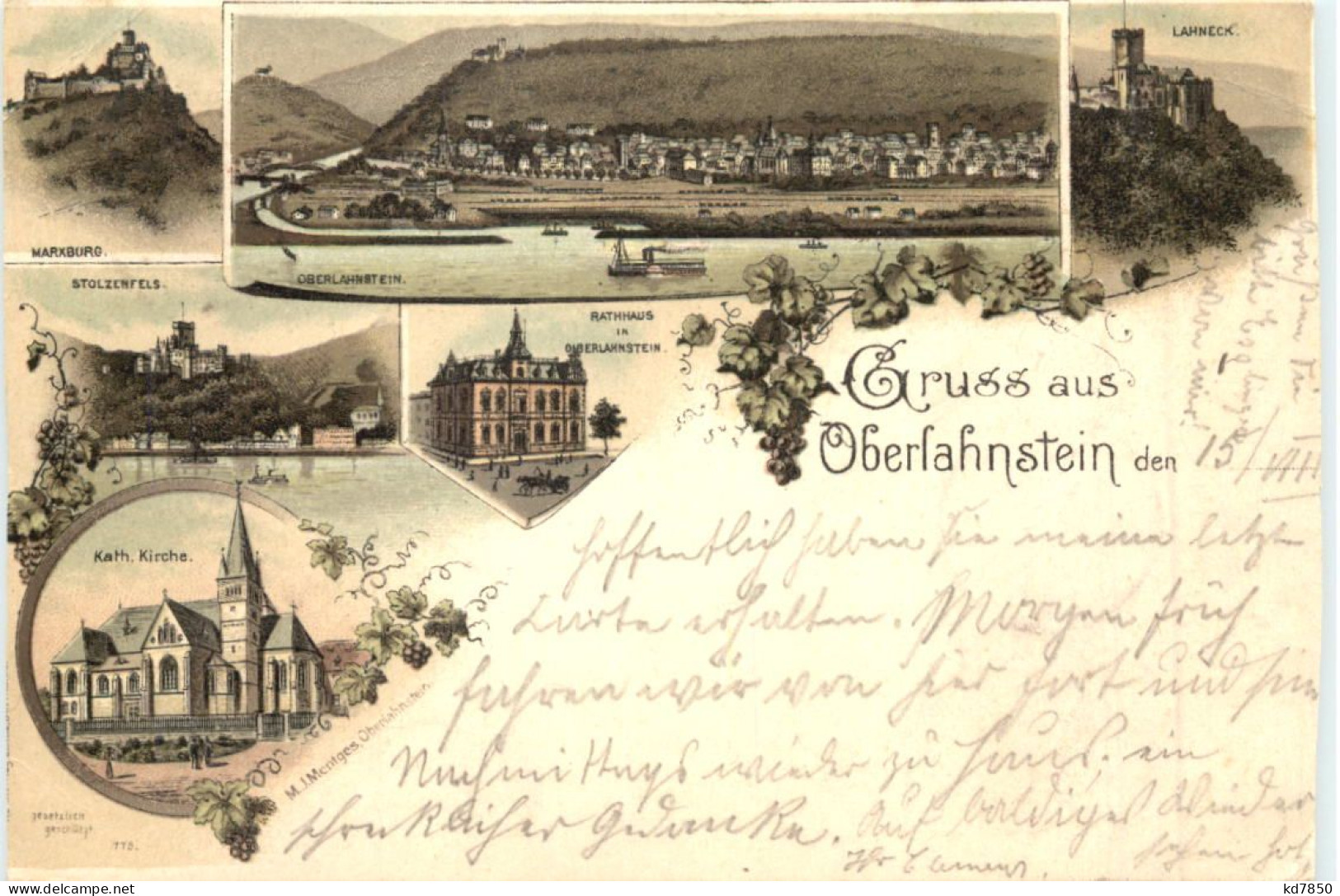 Gruss Aus Oberlahnstein - Litho - Lahnstein