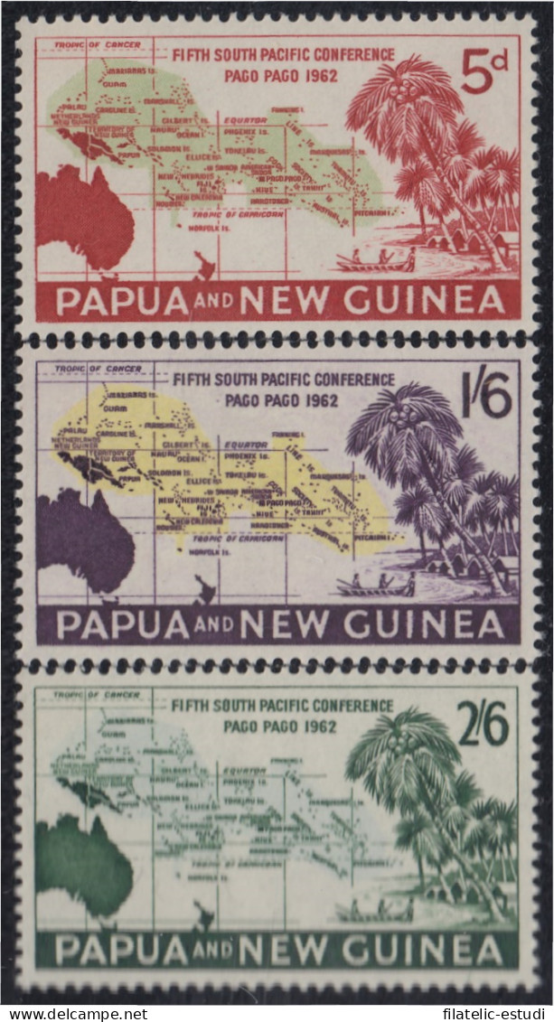 Papúa Y New Guinea 47/49 1962 5ª Conferencia Del Pacífico Sur MNH - Papua New Guinea