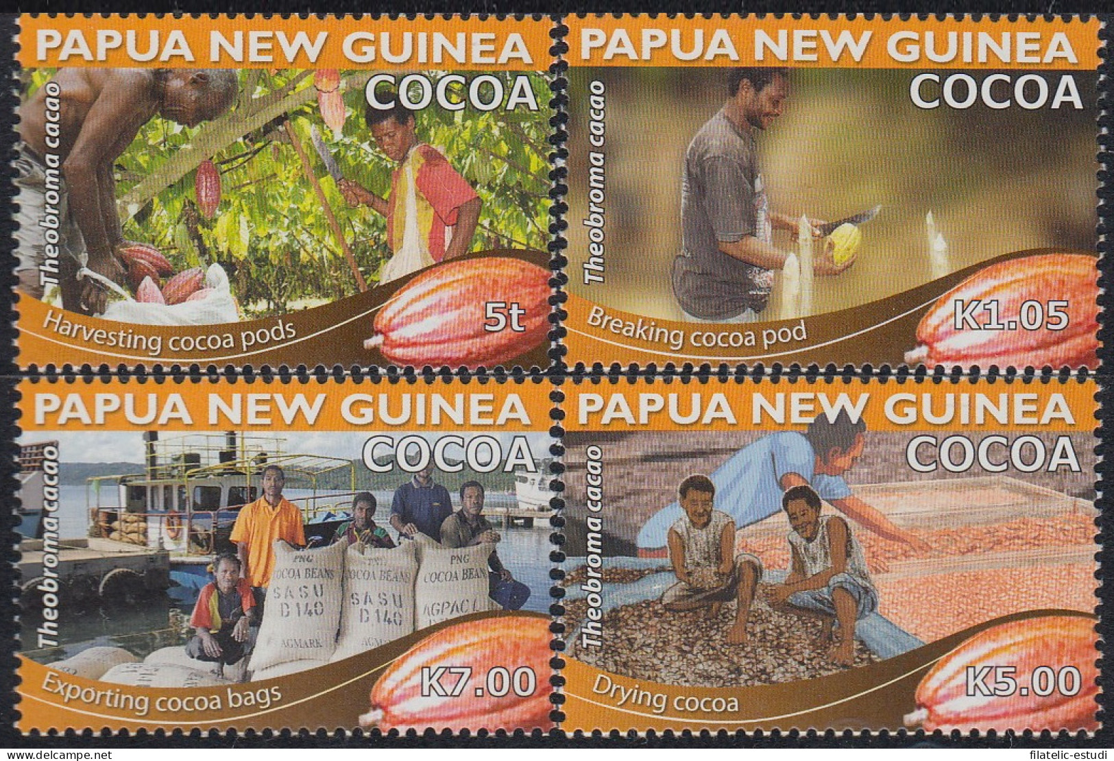 Papúa Y New Guinea 1439/42 2011 Flora Cacao Producción MNH - Papua New Guinea